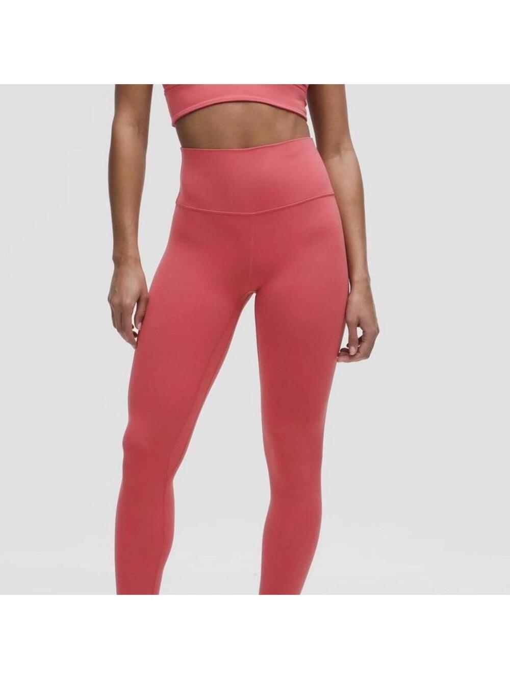 Lululemon Align High Rise Pant 25 Pink Raspberry Cream Leggings Size 8